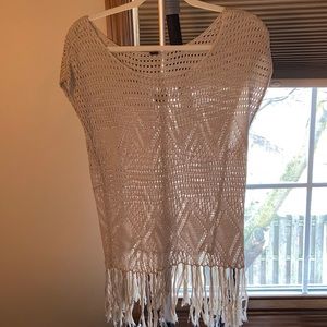 Beige crochet sweater shirt